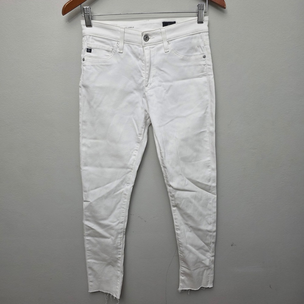 AG Adriano‎ Goldschmied Farrah Skinny Ankle Jeans Womens 25 White High Rise